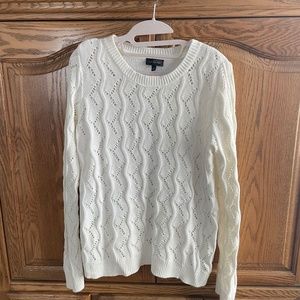 The Limited Chunky Cable Knit Sweater, Ivory, XL